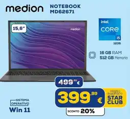 Euronics Tufano Medion Notebook MD62671 offerta
