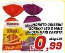 Idromarket Morato grissini scrikki 180 g mais viola-mais carota offerta