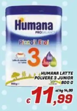 Idromarket Humana Latte Polvere 3 Junior offerta