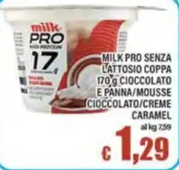Top Supermercati Milk Pro senza lattosio coppa cioccolato offerta