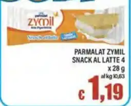 Top Supermercati Parmalat Zymil Snack al Latte offerta