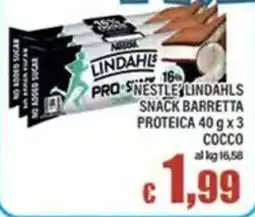Top Supermercati Nestlé Lindahls snack barretta proteica cocco offerta