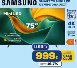 Euronics Tufano Samsung Smart TV Mini LED UE75M70HAUXZT offerta