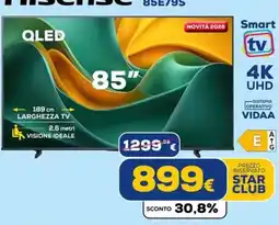 Euronics Tufano Hisense QLED 85" offerta