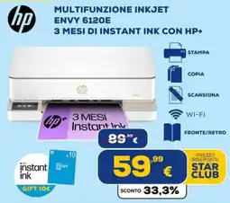 Euronics Tufano HP Multifunzione Inkjet Envy 6120e offerta
