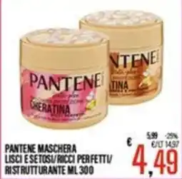 Supermercati EffePiù Pantene maschera lisci e setosi/ricchi perfetti/ristrutturante offerta