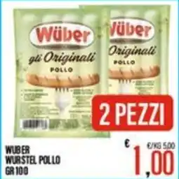 Supermercati EffePiù Wüber Wurstel Pollo offerta