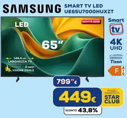 Euronics Tufano Samsung Smart TV LED UE65U7000HUXZT offerta