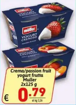 Ipercarni Crema/passion fruit yogurt frutta Muller offerta