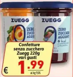 Ipercarni Confettura senza zucchero Zuegg offerta
