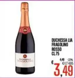 Supermercati EffePiù Duchessa Lia Fragolino Rosso offerta