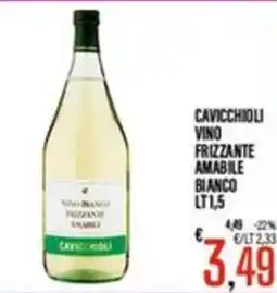 Supermercati EffePiù Vino bianco frizzante amabile CAVICCHIOLI offerta