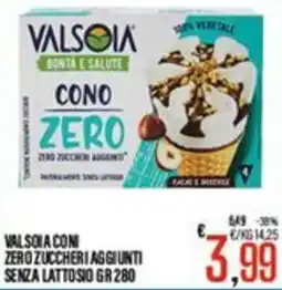 Supermercati EffePiù Valsòia cono zero zuccheri aggiunti senza lattosio offerta