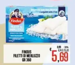 Supermercati EffePiù Findus filetti di merluzzo offerta