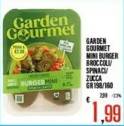 Supermercati EffePiù Garden Gourmet mini burger broccoli/spinaci/zucca offerta