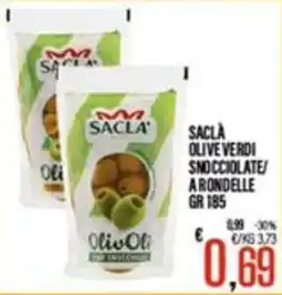 Supermercati EffePiù Sacla olive verdi snocciolate offerta