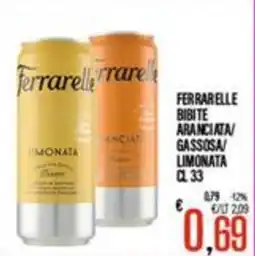 Supermercati EffePiù Ferrarelle bibite aranciata/gassosa/limonata offerta