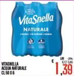 Supermercati EffePiù Vitasnella acqua naturale offerta