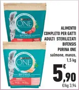 Conad City Alimento completo per gatti adulti sterilizzati Bifensis Purina One offerta