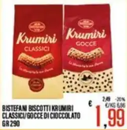 Supermercati EffePiù Bistefani biscotti krumiri classici/gocce di cioccolato offerta