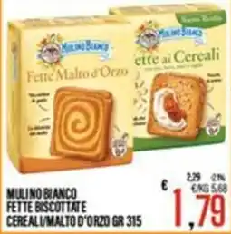 Supermercati EffePiù Mulino Bianco Fette biscottate cereali/malto d'orzo offerta