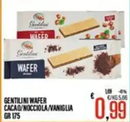 Supermercati EffePiù Gentilini wafer cacao/nocciole/vaniglia offerta