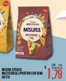 Supermercati EffePiù Misura sfoglie multicereali/protein con semi offerta
