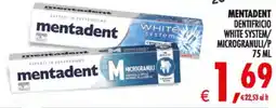 Deco Maxistore Mentadent dentifricio white system microgranuli offerta