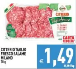 Iperfamily Citterio taglio fresco salame milano offerta