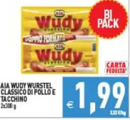 Iperfamily Aia Wudy wurstel classico di pollo e tacchino offerta