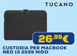 Euronics Tucano custodia per macbook neo 13 2026 nido offerta