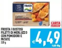 Iperfamily Frosta i gustosi filetti di merluzzo con pomodori e patate offerta