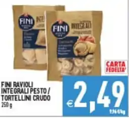 Iperfamily Fini ravioli integrali pesto / tortellini crudo offerta