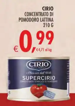 Decò Local Concentrato di pomodoro lattina Cirio Supercirio offerta