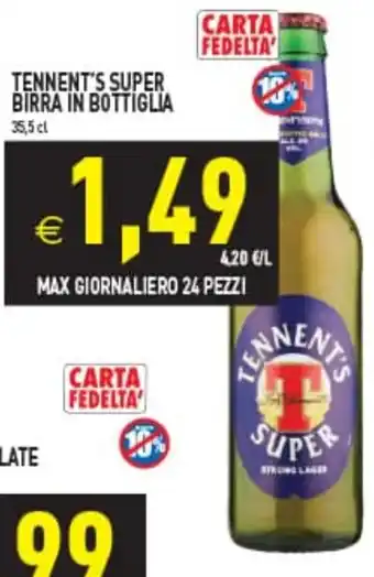 Tennent's Super birra in bottiglia