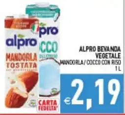 Iperfamily Alpro bevanda vegetale mandorla/cocco con riso offerta