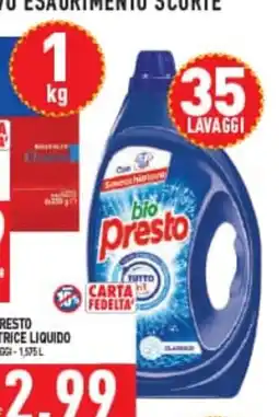 Iperfamily bio Presto detersivo liquido offerta