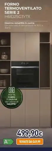 Unieuro Forno termoventilato serie 2 H6ID25G3YTX offerta