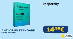 Euronics Kaspersky Antivirus Standard offerta