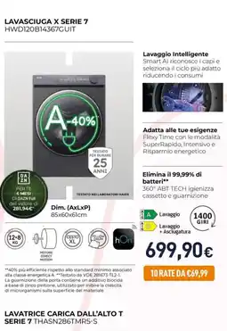 Unieuro Lavatrice carica dall'alto T Serie 7 THASN286TMR5-S offerta