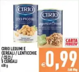 Iperfamily Cirio legumi e cereali / lenticchie / ceci / 5 cereali offerta