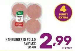Il Centesimo Hamburger di pollo Avimecc offerta