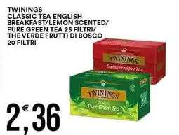 Vantaggio Cash&Carry Twinings classic tea english breakfast/lemon scented/pure green tea offerta