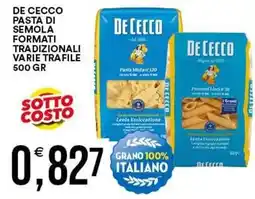 Vantaggio Cash&Carry De Cecco Pasta di semola formati tradizionali varie trafile offerta