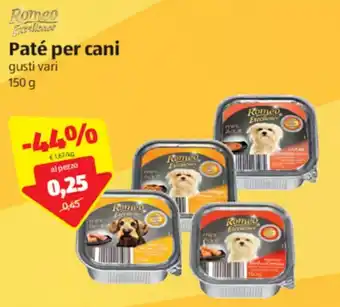 ALDI Romeo Excellence Paté per cani gusti vari 150g offerta