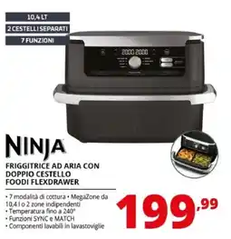 Comet Ninja friggitrice ad aria con doppio cestello foodi flexdrawer offerta
