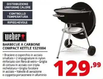Comet Weber barbecue a carbone compact kettle offerta
