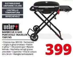Comet Weber barbecue a gas portatile traveler offerta