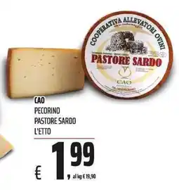 Coop CAO Pecorino Pastore Sardo offerta