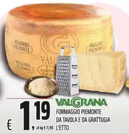 Coop Valgrana Formaggio Piemonte offerta